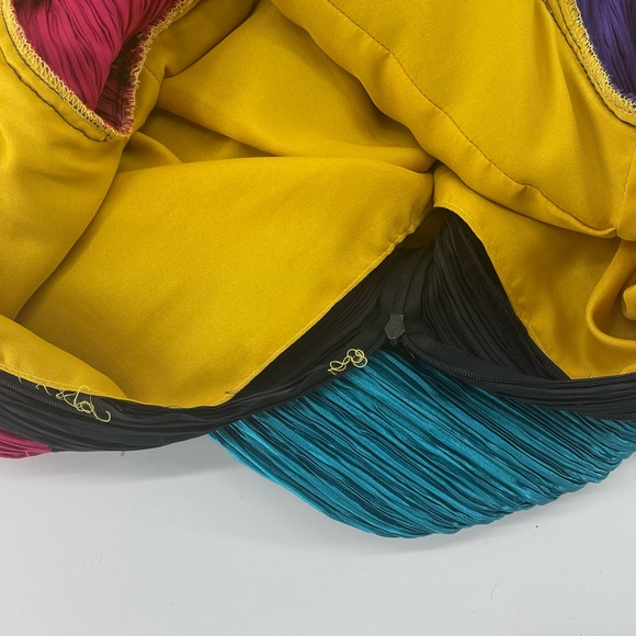 Pierre Labiche Nieman Marcus 80s Colorblock Pleated Gown - Picture 10 of 10